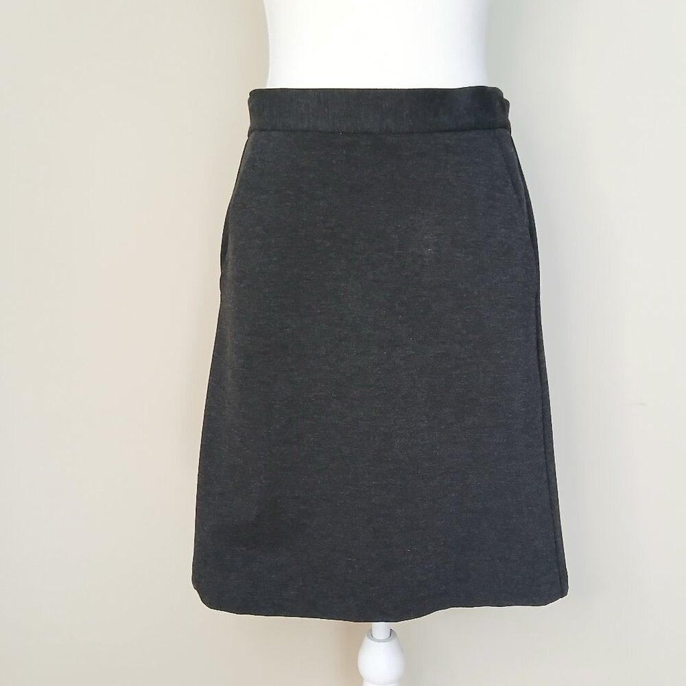 Anthropologie Hutch Ponti Knit Lined Skirt with Pockets Gray Size Large - Picture 2 of 8